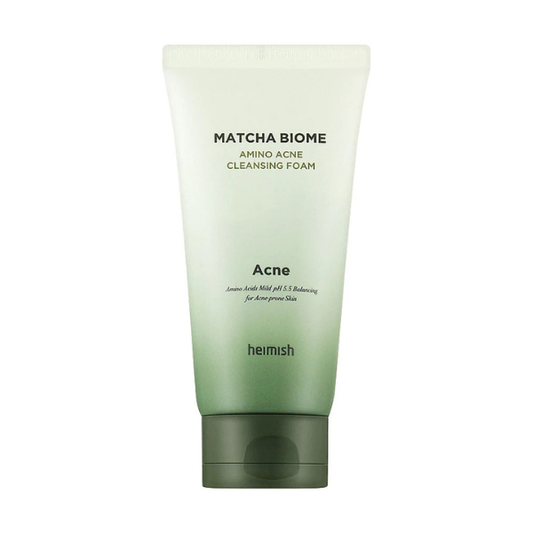 Espuma de limpeza com matcha e aminoácidos para pele acneica. Remove impurezas, controla oleosidade e equilibra a microbiota. Limpeza profunda sem ressecar. Heimish.